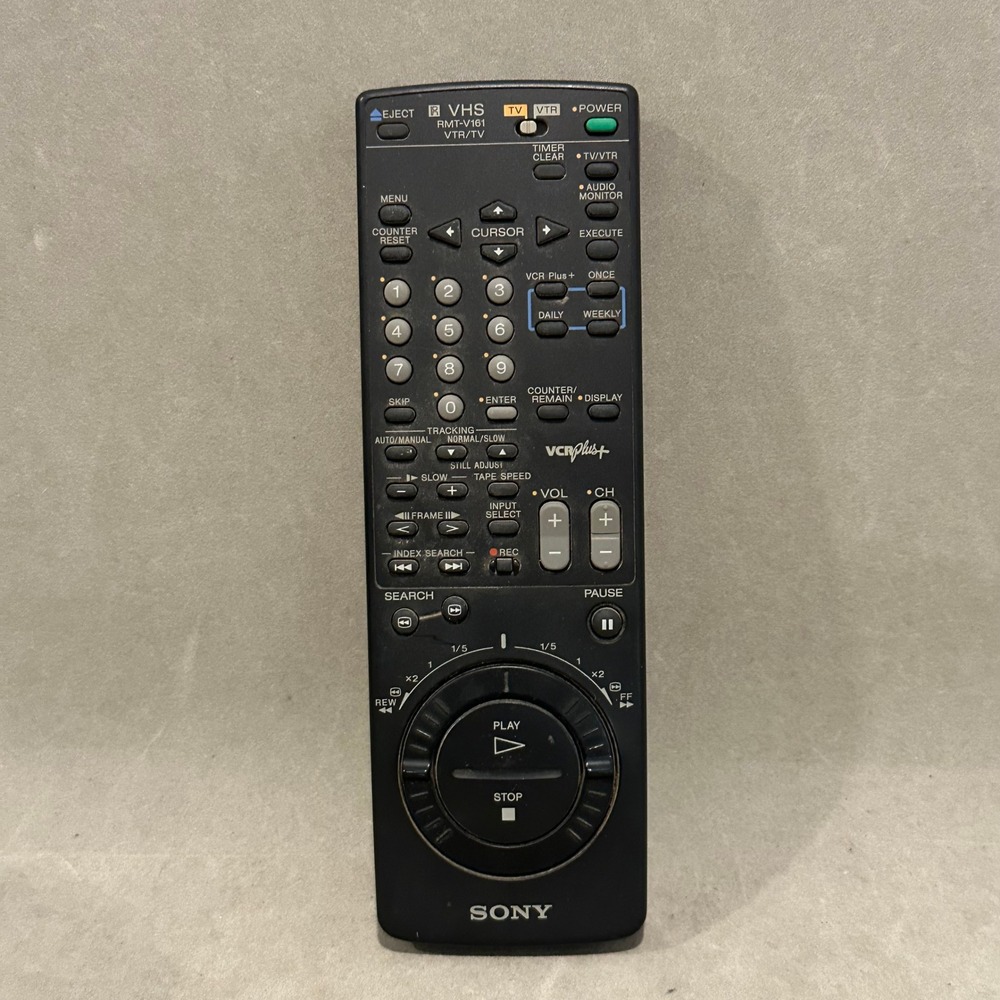 Sony RMT-V161 VTR TV Remote Control VHS Player VCR Plus+ OEM Replacement Black